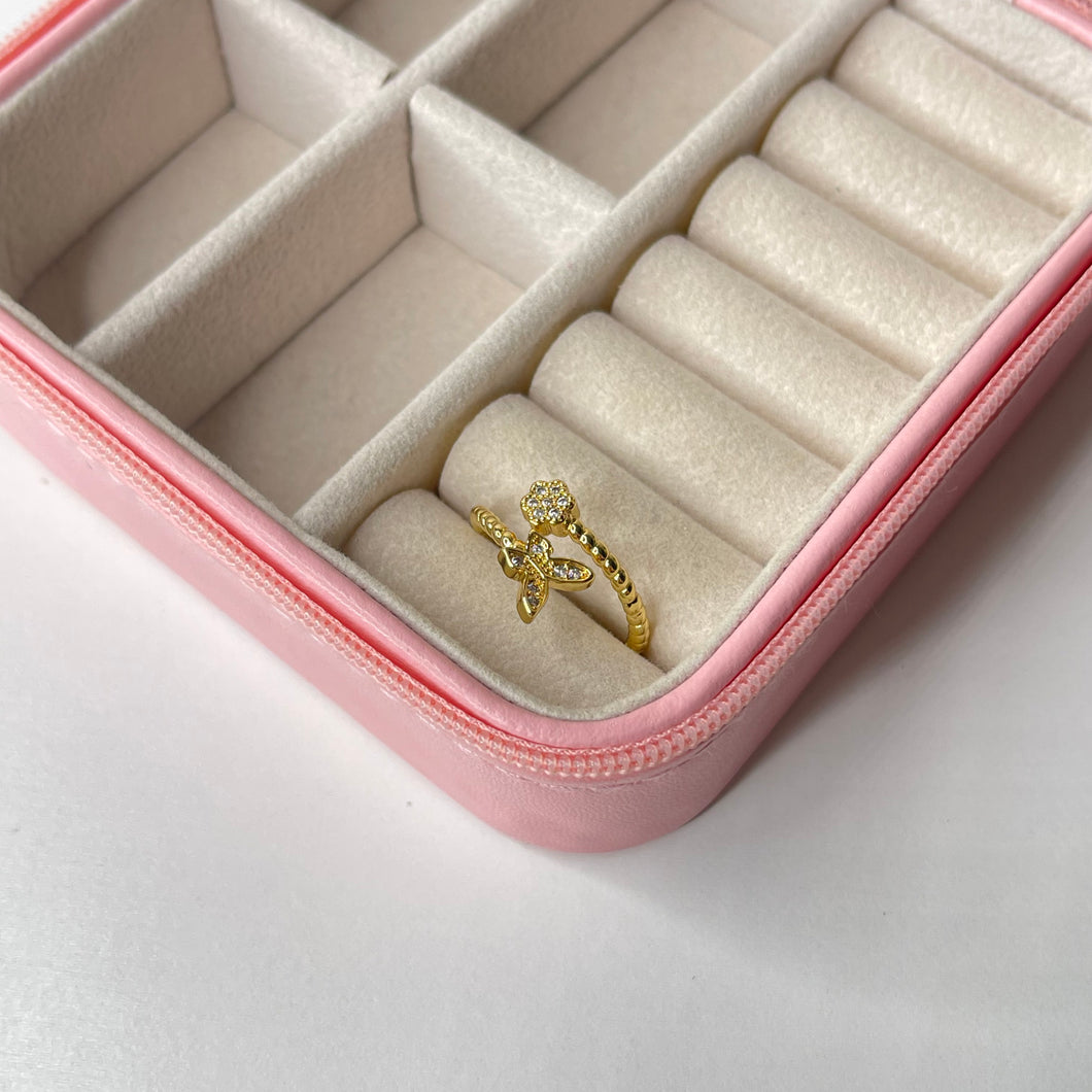 Anillo mariposa ajustable CHAPA DE ORO 18k(A108)